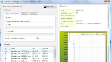 Fonctionnalité de recherches parmi une collection de composants chimiques, en C++ et Qt